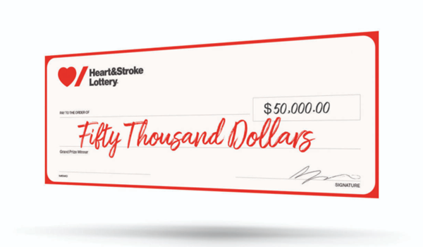 Image of cheque for $50,000 