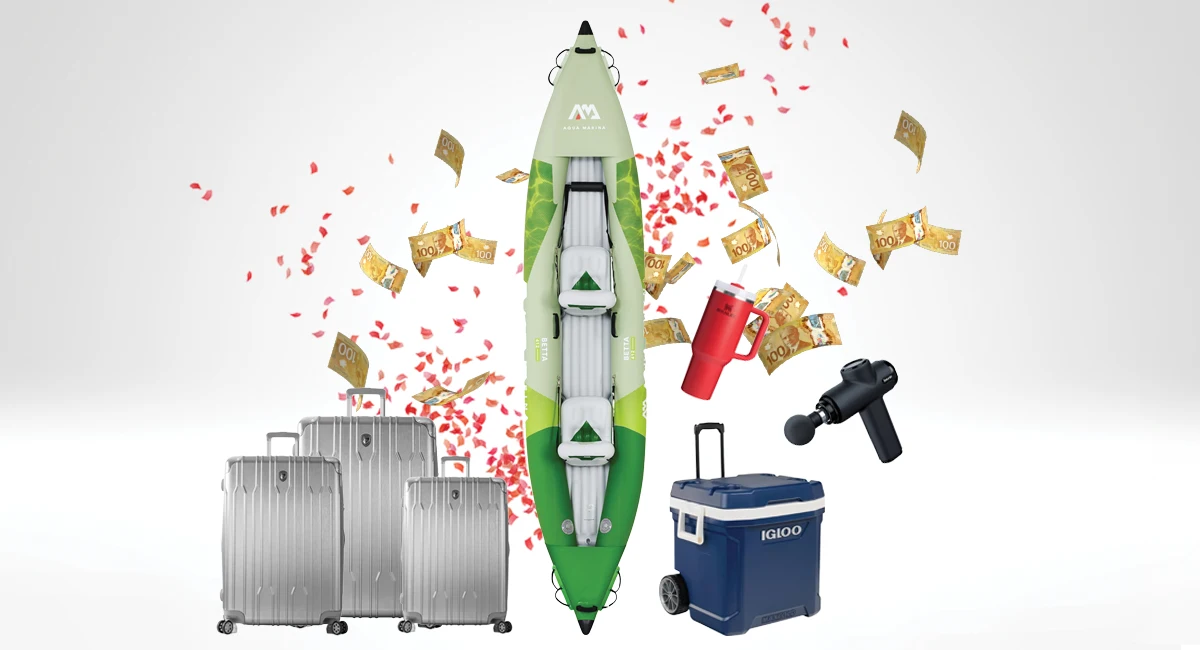 Collage of prizes available in the lottery