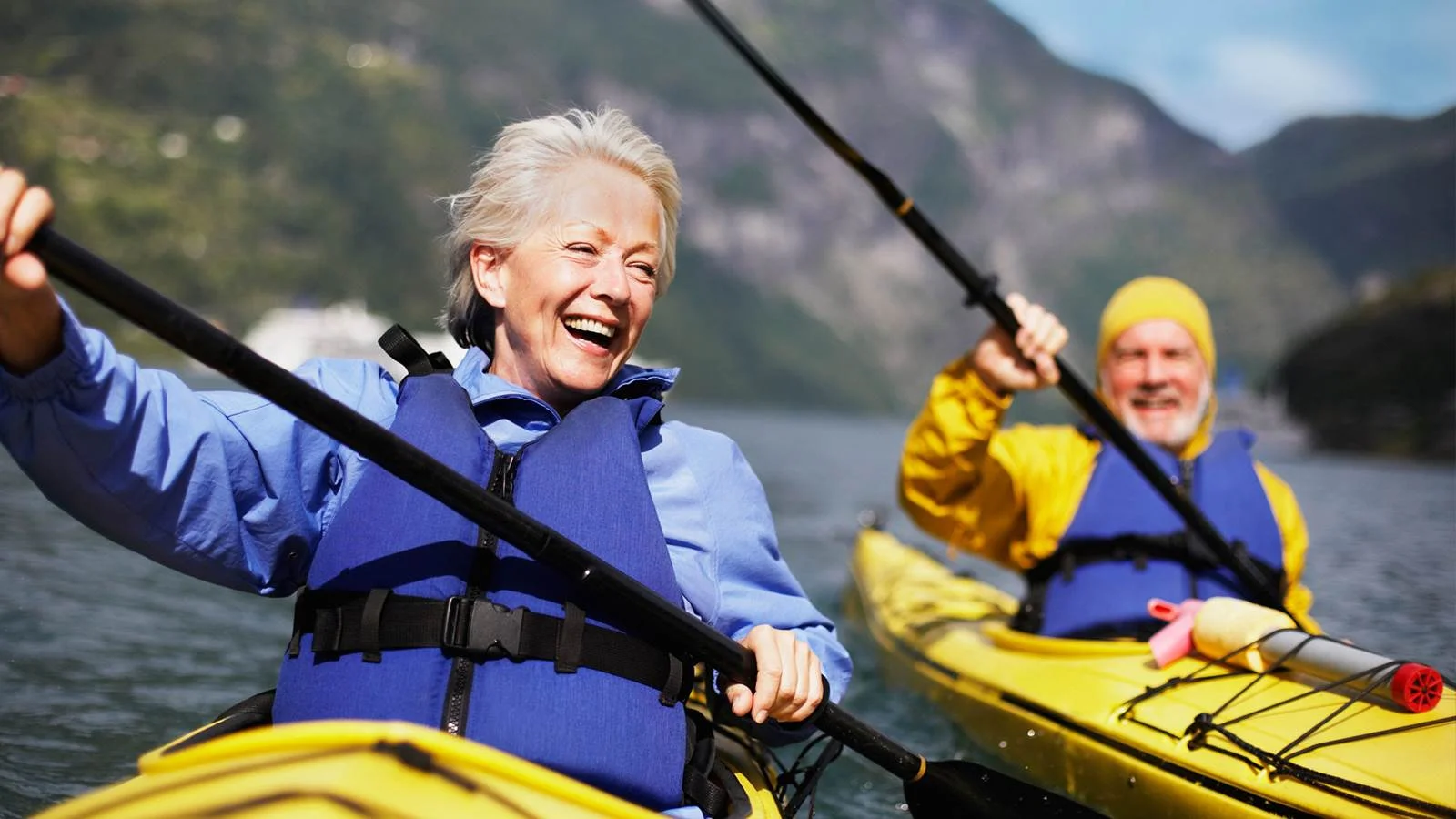 Senior Couple Kayaking Together