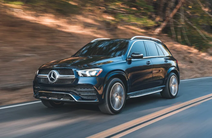 A black Mercedes-Benz GLE luxury car