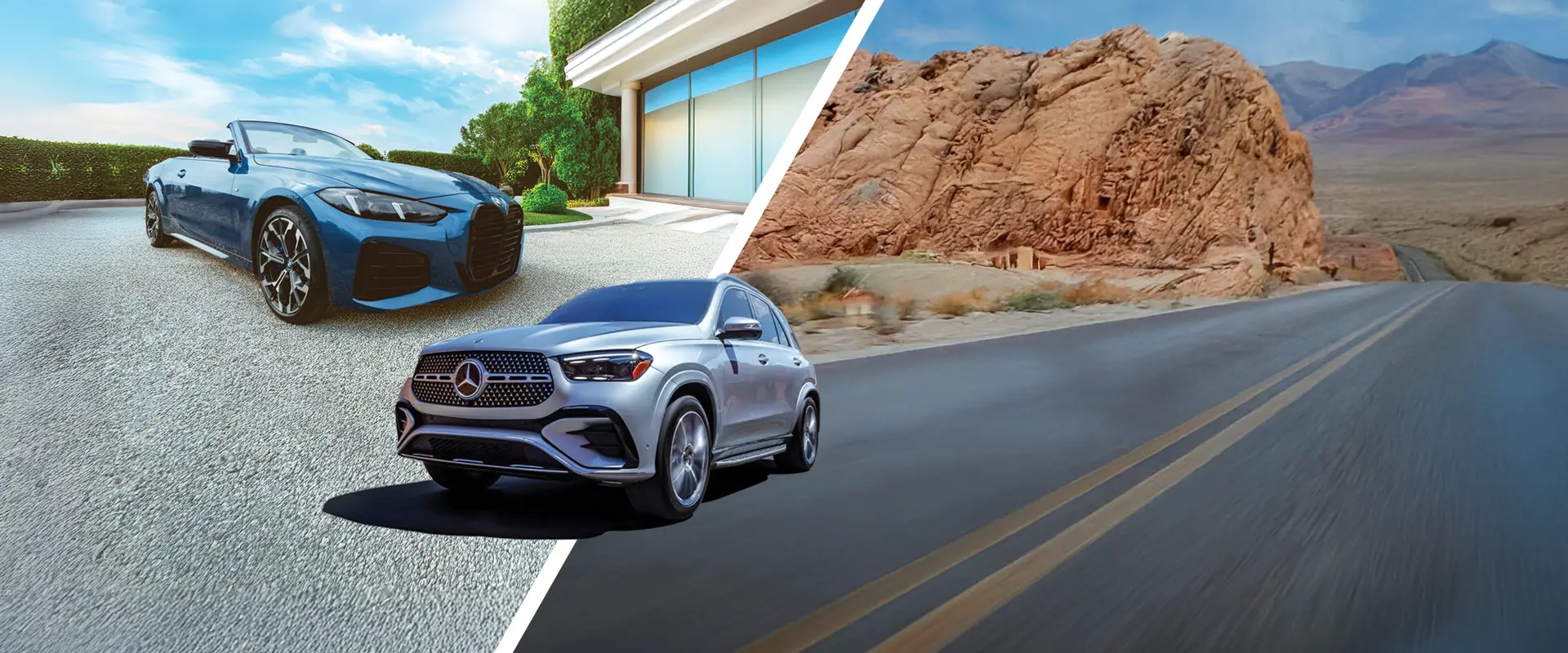 A BMW M440i Cabriolet or a Mercedes-Benz GLE 450 SUV. 