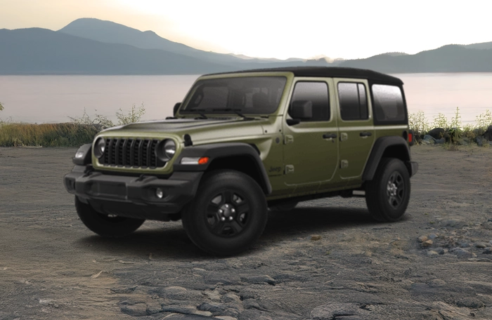 A white Jeep Wrangler 4-Door Sport